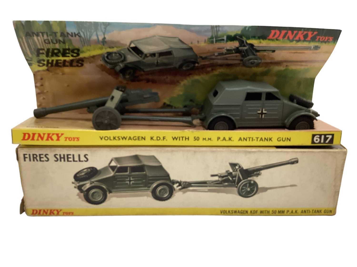 Two boxes of Dinky military vehicles