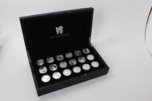 G.B. - Royal Mint 'A Celebration of Britain' £5 silver proof eighteen coin collection (N.B. Cased wi