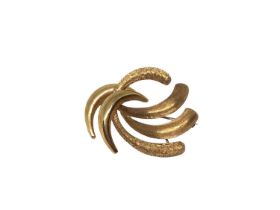 14ct gold abstract design brooch