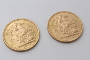 G.B. - Gold Sovereigns Elizabeth II 1974 x 2 UNC (2 coins)