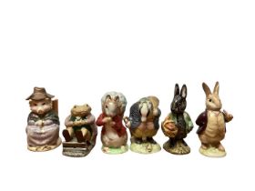 Twelve Beswick Beatrix Potter figures - Diggory Diggory Delvet, Timmy Tiptoes, Pilgling Bland, Cousi