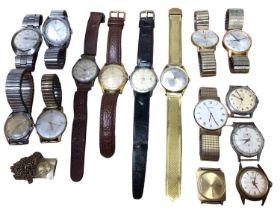 Group of vintage wristwatches including Accurist, Seiko, Zenith Calendar Marines, Ramona, Sekonda, I
