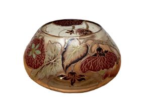 Gallé-style enamelled glass bowl