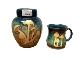 Moorcroft pottery ginger jar decorated in the Fairy Rings pattern, together with a matching mug (2)