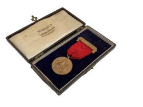 Scarce National Canine Defence League medal (bronze issue), engraved 'To "Luke" for giving warning o