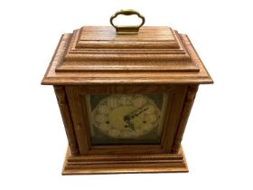 Franz Hemle, blond oak cased chiming mantel clock