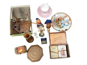 Box of trinkets to include miniature Persian furniture