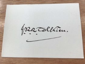J. R. R. Tolkien signature, hand signed on piece.