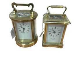 Two brass-cased carriage clocks