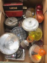 Miscellaneous car light lenses, light units etc (1 box)