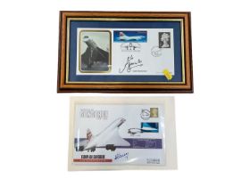 Concord memorabilia Supersonic cover signed Captain David Leney, one other signed Captain Mike Bann