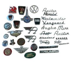 Good collection of various classic car badges to include Vauxhall, Wolseley, Lea - Francis and other
