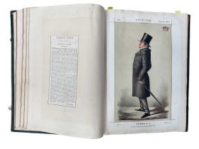Three volumes of leather bound vanity fair spy prints