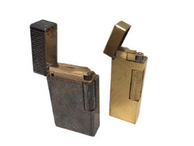 Dunhill gold plated lighter and a DuPont silver plated lighter (2)