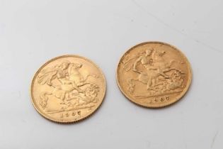 G.B. - Gold Half Sovereigns Edward VII 1907 x 2 F (2 coins)