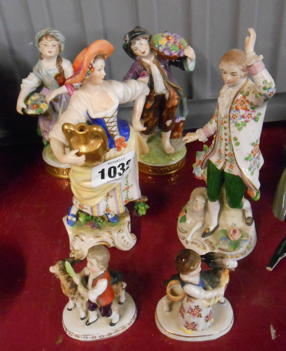 Six early 20th Century German porcelain figurines of various maker and style