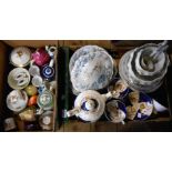 Two boxes containing a quantity of assorted ceramic and other collectable items including Wood & Co.