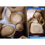 Two boxes containing a quantity of Art Deco Shorter & Son dinner ware including tureens, two handled