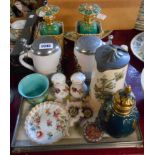 A small quantity of assorted ceramic items including Royal Crown Derby lidded jar, pair of Victorian