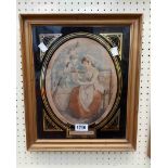 An antique gilt framed and vere eglomise mounted coloured print entitled 'The Kentish Girl'