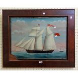 Petrus Cornelius Weyts: a 19th Century mahogany framed and gilt bordered crystoleum painting