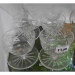 A set of six cut glass sundae dishes