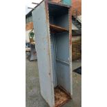 A large grey painted metal industrial locker cabinet a/f