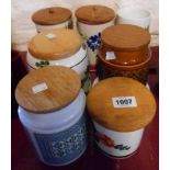 A selection of Toni Raymond, Hornsea and other kitchen storage jars