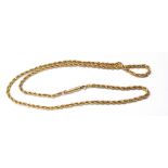 A marked 9ct yellow metal rope-twist neck chain with barrel clasp
