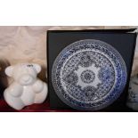 A Rosenthal Versace design plate in original box - sold with a Royal Boch ceramic teddy bear model