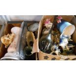 Two boxes containing a quantity of assorted ceramic and glass items