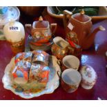 A small quantity of assorted ceramic items including Japanese moriage decorated part coffee set,