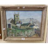 Constance Ramsay-Cohn: a framed vintage oil on canvas entitled 'Zennor, Saint Ives' - signed