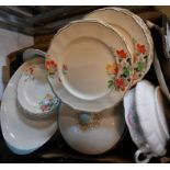 A box containing a quantity of assorted ceramic items including Royal Doulton Desert Star, Alfred