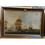 W.A. Knell: a framed large format coloured maritime print entitled 'The Fleet 1800'
