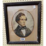 R.B. Wheeler: a framed watercolour portrait of a young gentleman - signed and dated 1855 - sold with