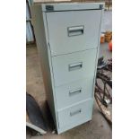 A modern four drawer Office World filing cabinet