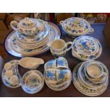 A quantity of Masons Ironstone tea and dinner ware in the Regency pattern including vegetable