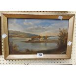 L. Tyler: a gilt framed oil on board entitled 'Coombe Cellars on The Teign' - signed and titled