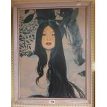 Stan Chapman: a vintage framed coloured print entitled 'Yasuko' - sold with J.H. Lynch: a framed