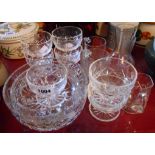 A selection of assorted glassware including set of six Brierley sundae dishes, etc.