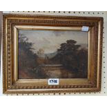 W. Cartwright: a gilt framed oil on board entitled 'Waterloo Bridge, R' Teign - signed and inscribed