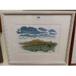 Peter Wickham: a framed signed limited edition coloured print entitled 'Dartmoor II - Hound Tor' -