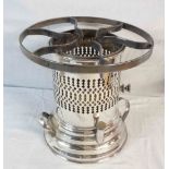 A vintage silver plated flambe lamp spirit burner with spare wick