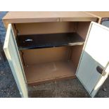 A Euro two door metal locking stationery cabinet