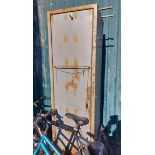 A large grey painted metal industrial locker cabinet a/f