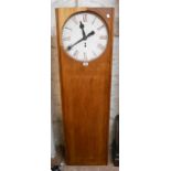 A 20th Century pine and mixed wood longcase clock with repurposed antique circular dial and