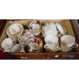 A Grindley pottery part tea set, a Myott pottery similar and a Heathcote bone china part tea set