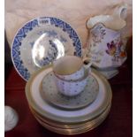A small quantity of assorted ceramic items comprising early 19th Century porcelain trio (teacup,