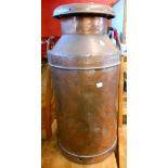 A large copper plated milk churn marked for Bladen Dairies Ltd.